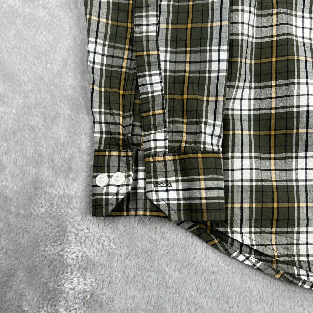 Ralph Lauren RRL Plaid Button Down L Boy Olive Green Gold Classic Heritage Shirt